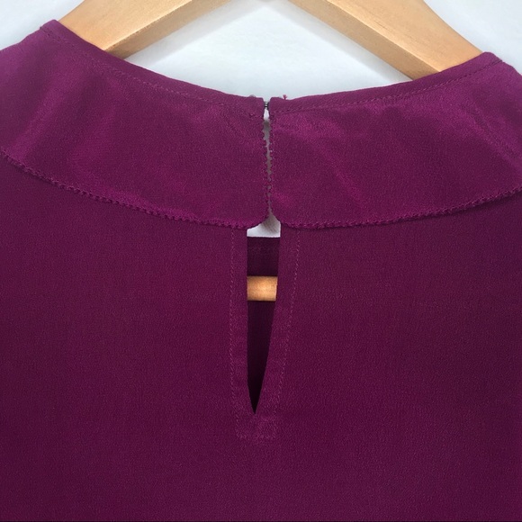 Madewell Silk Peter Pan Blouse plum •SMALL• - Picture 6 of 7